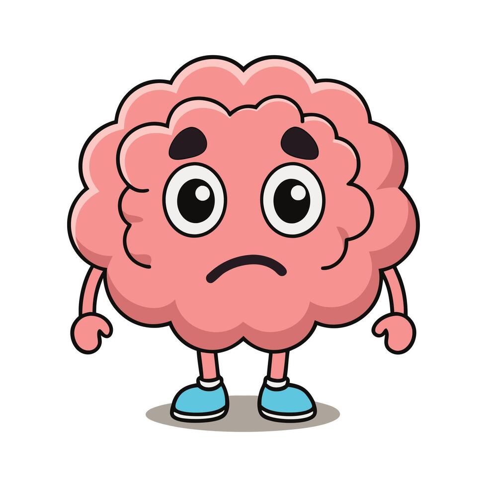 Worrying Thoughts The Adorable Anxious Brain vector