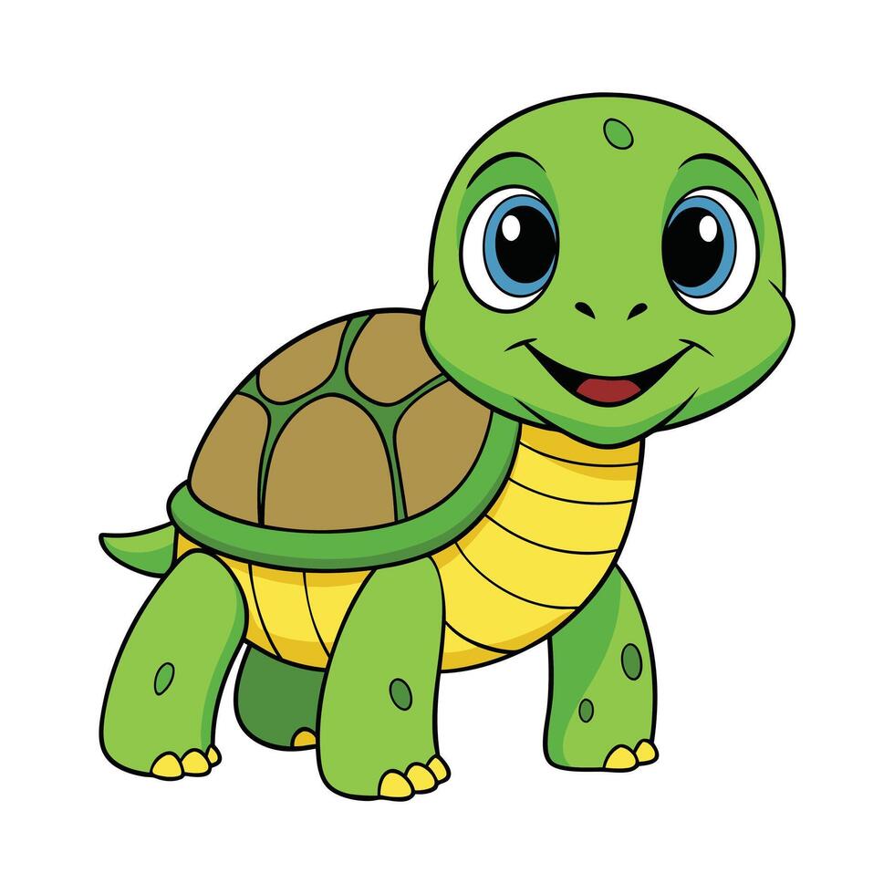 cute turtle fever cartoon vector