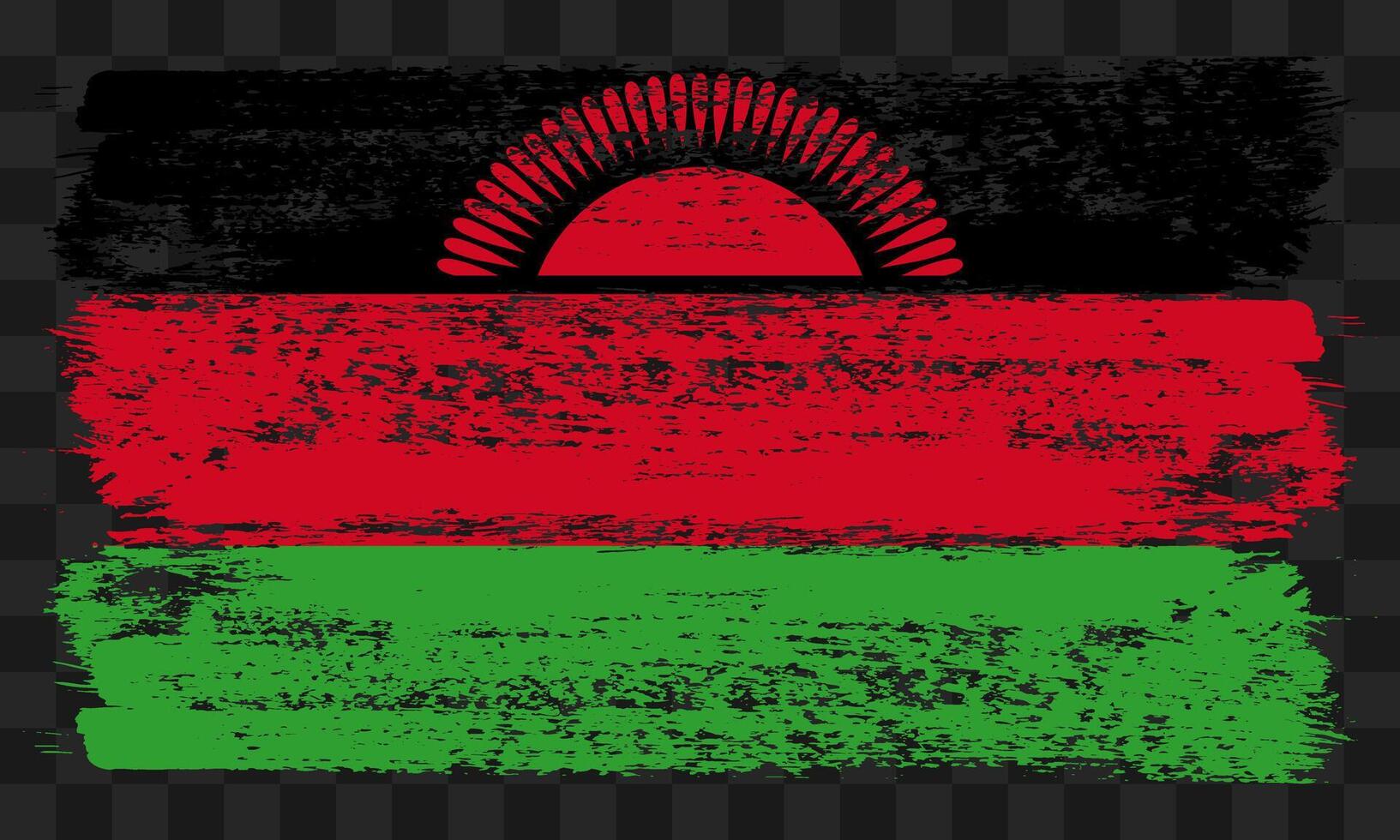 Malawi flag in grunge style vector