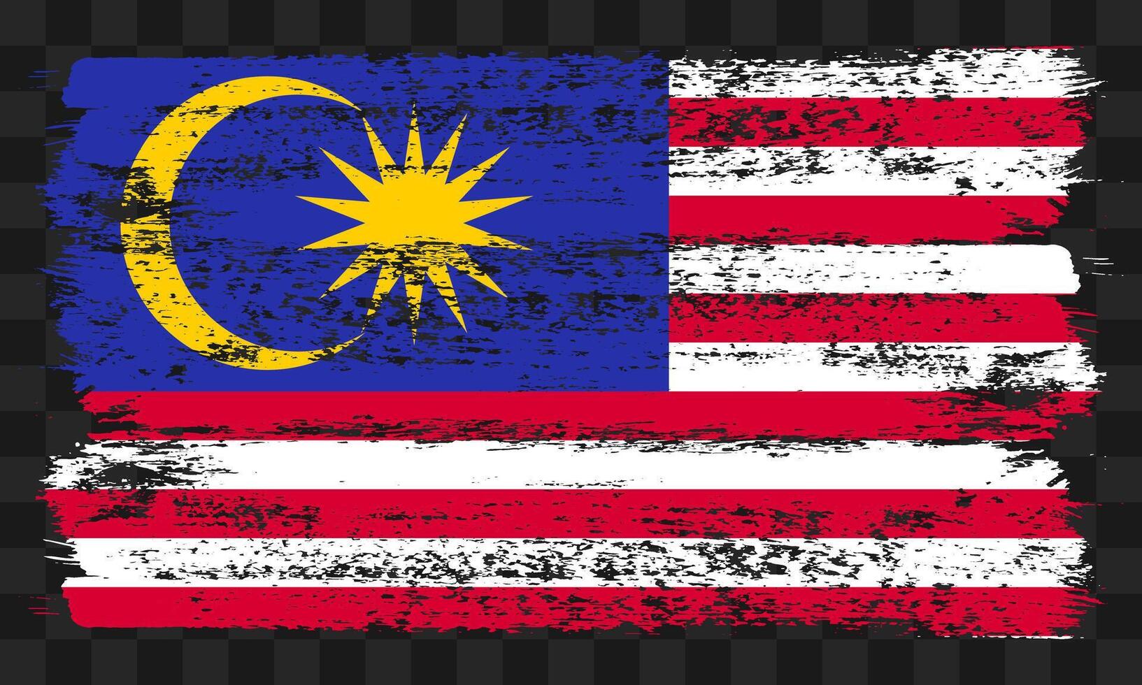 Malaysia flag in grunge style vector