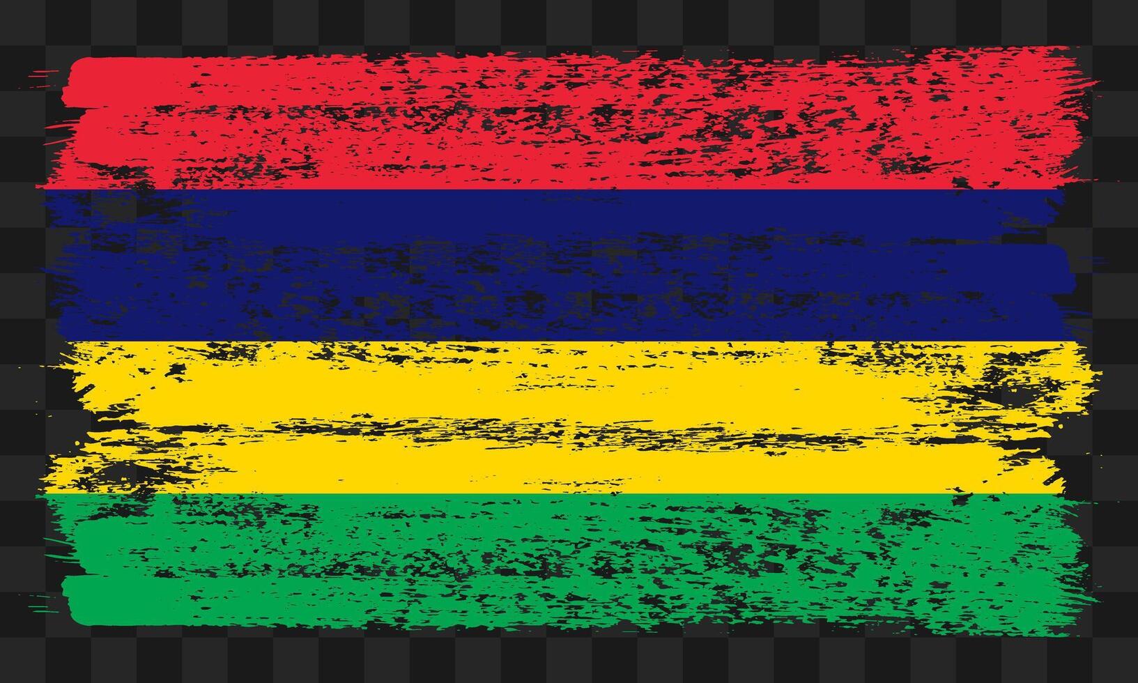 Mauritius flag in grunge style vector