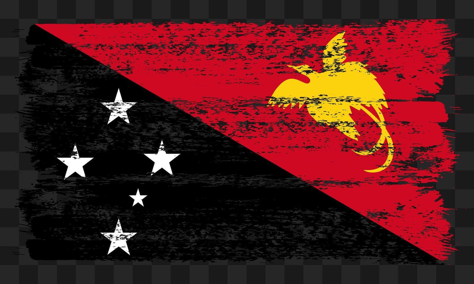 Papua New Guinea flag in grunge style vector