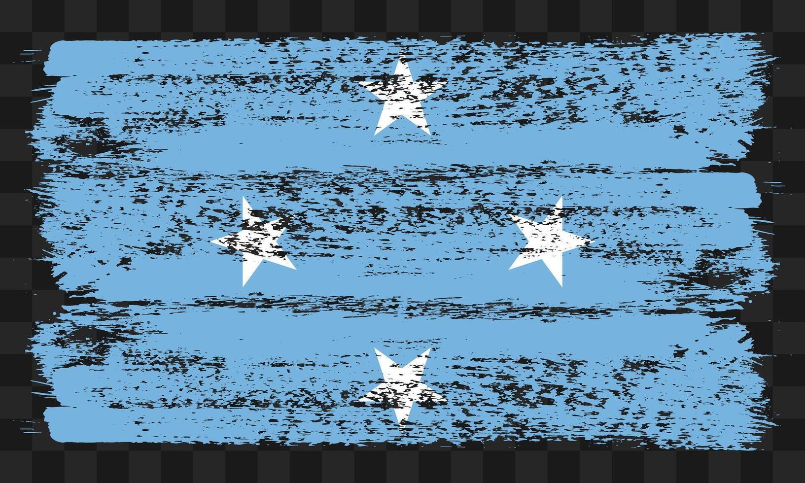 Micronesia flag in grunge style vector