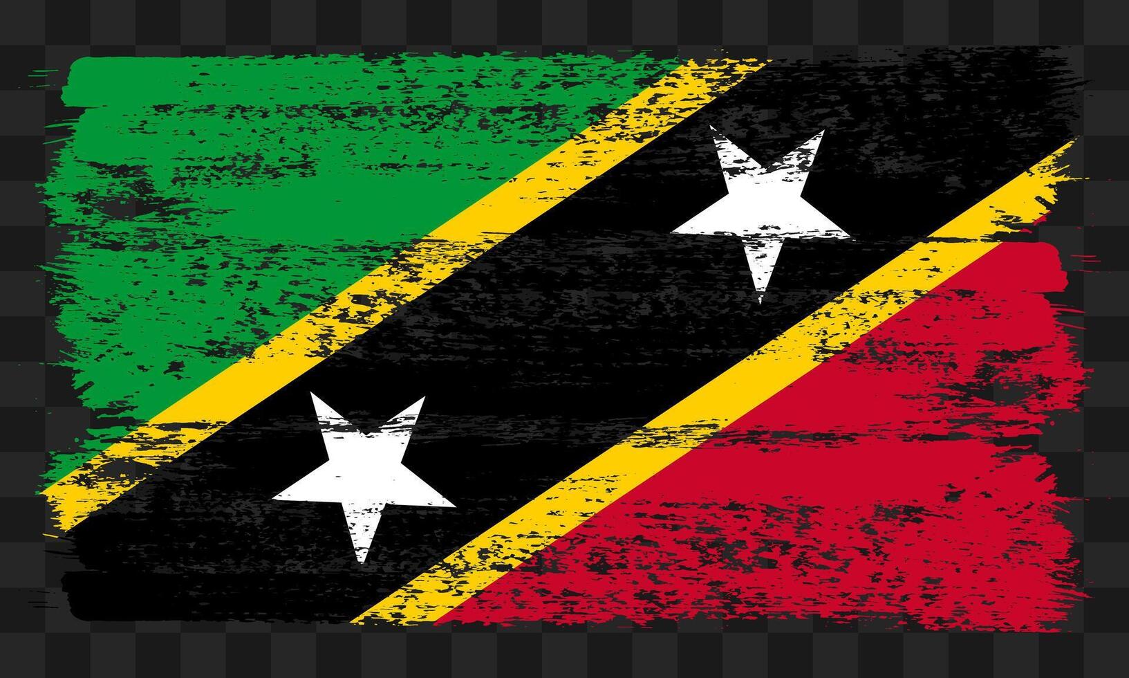 Saint Kitts and Nevis flag in grunge style vector