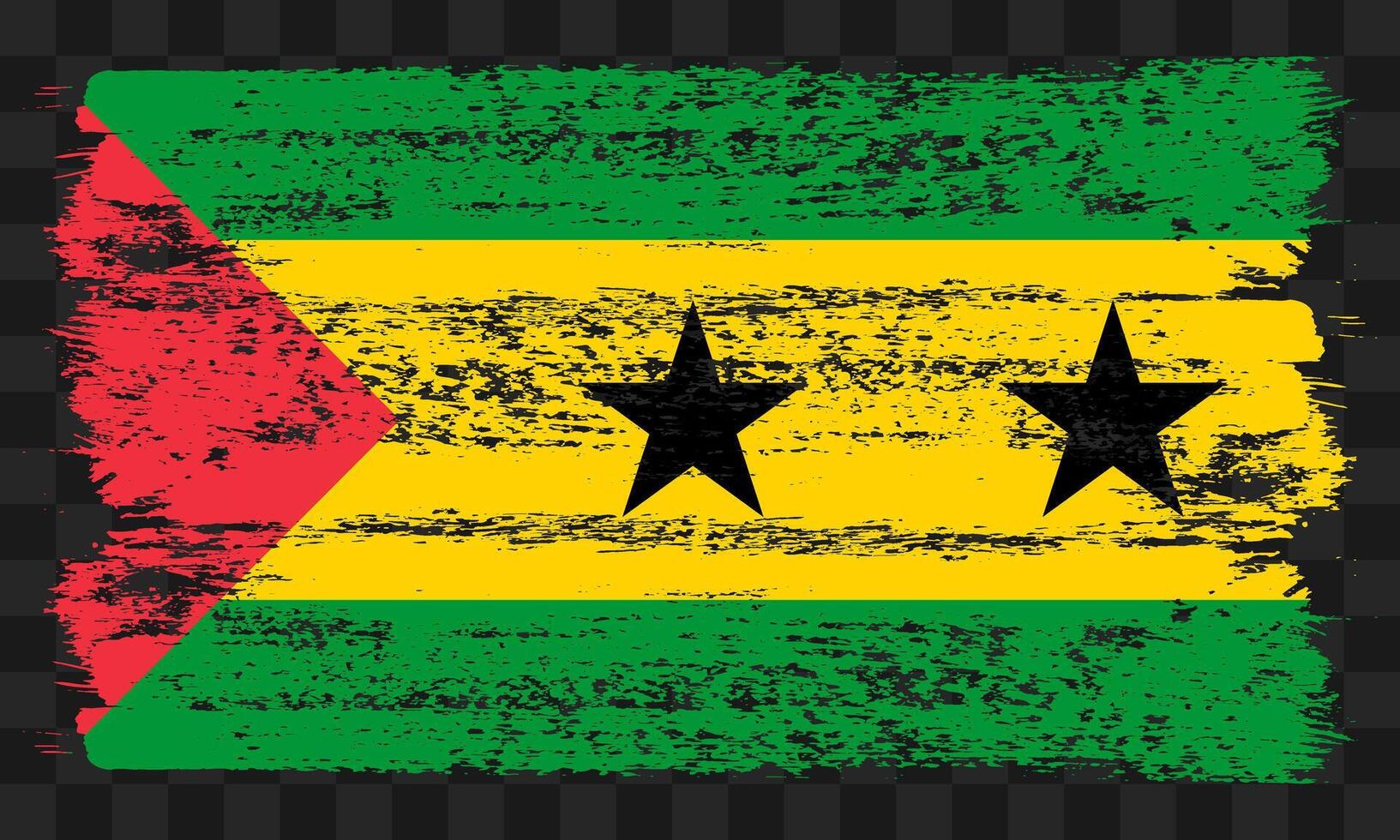 Sao Tome and Principe flag in grunge style vector