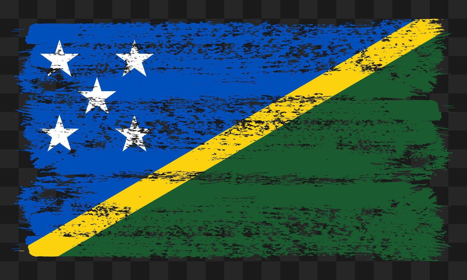 Solomon Islands flag in grunge style vector