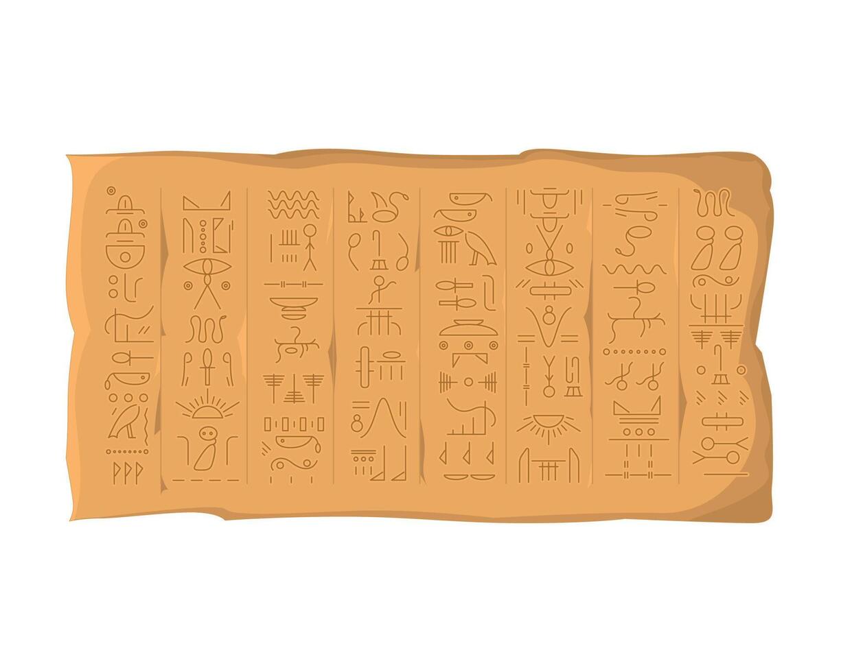 Cartoon Color Egyptian Hieroglyphs Board Concept. vector