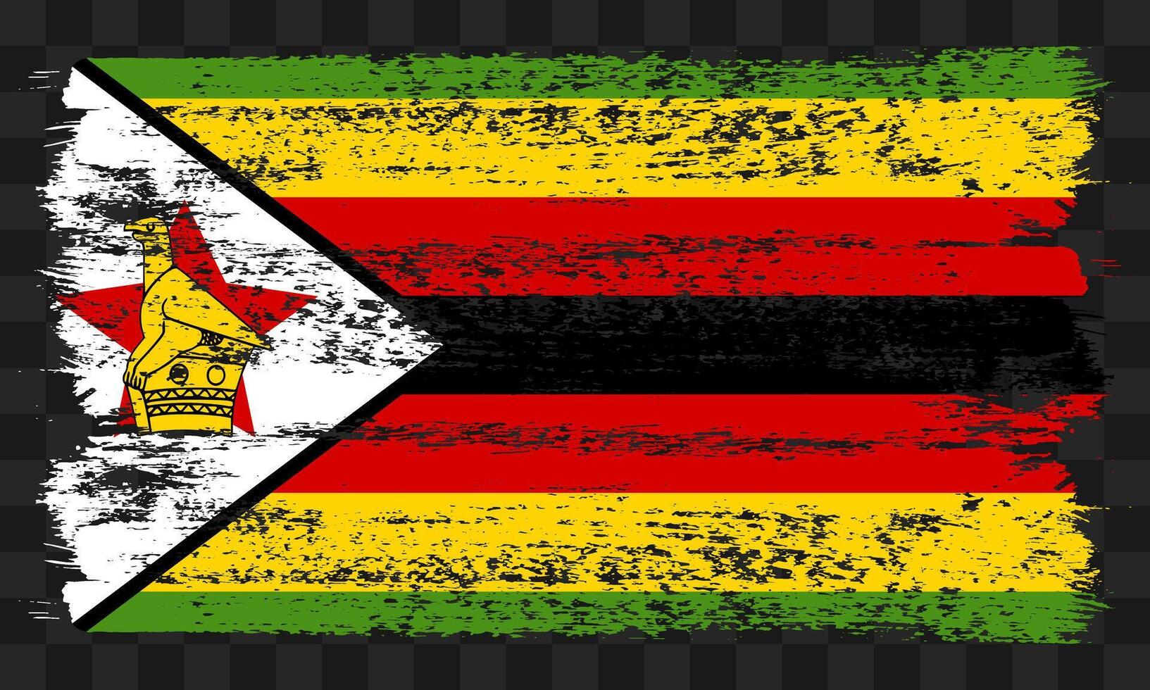 Zimbabwe flag in grunge style vector