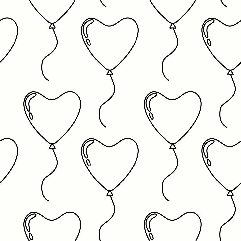 Heart-shaped balloons floating in a playful pattern on a light background vector