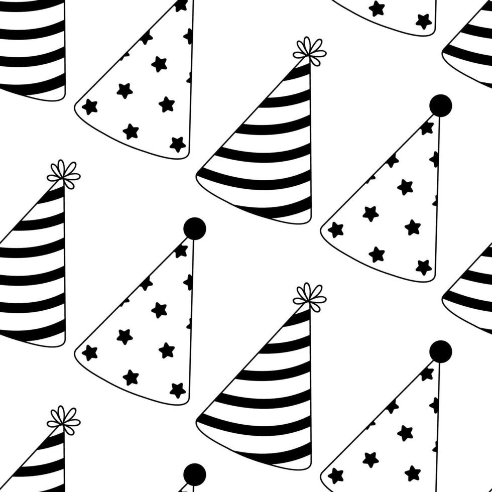 Fun and festive party hats pattern for celebrations and events vector