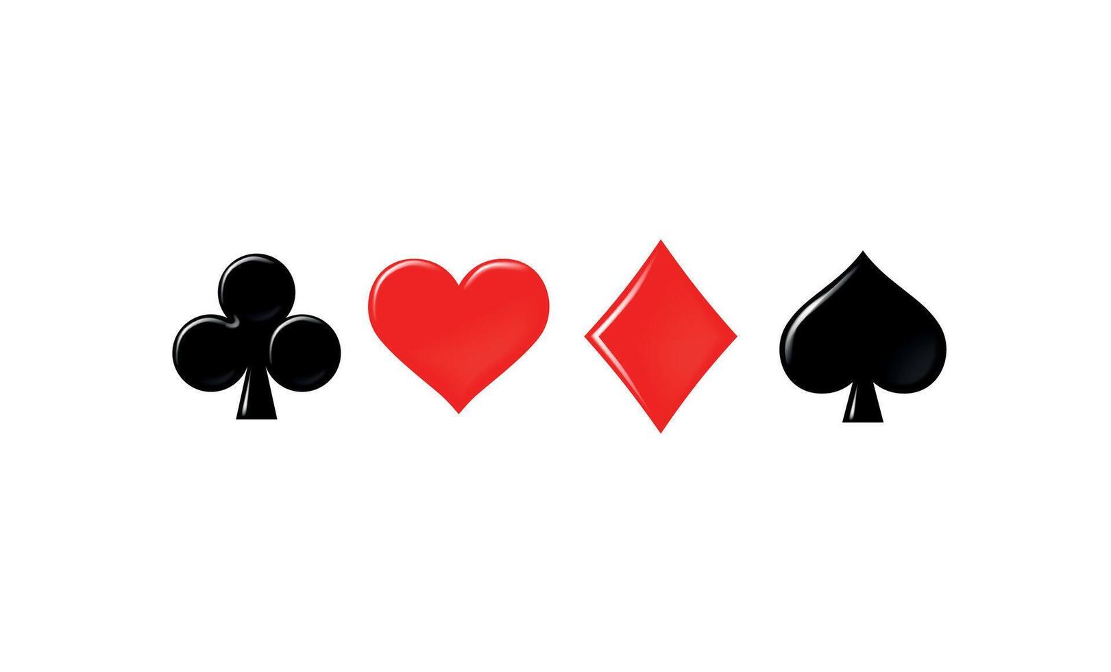 Card Suit Icons, Suits Diamonds Hearts Spades Icons, Casino Poker and Gambling Graphic Elements. vector
