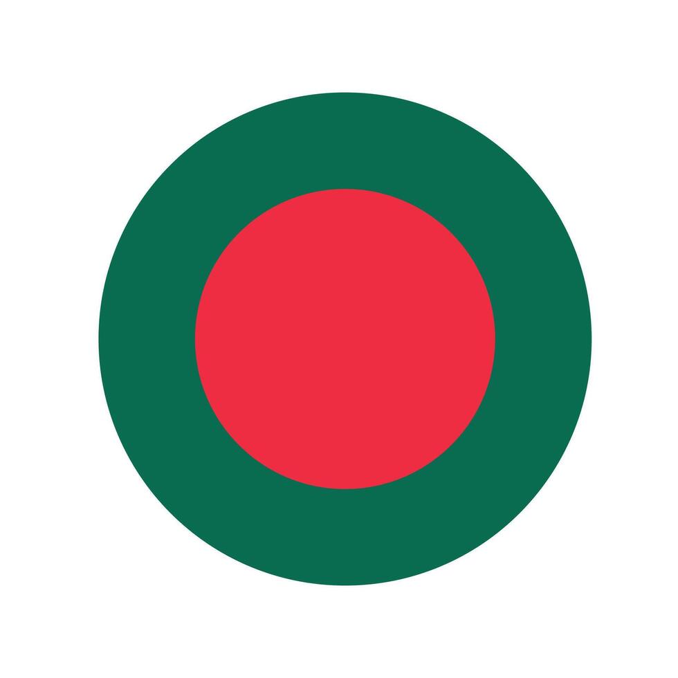 Bangladesh flag symbol. Circle flag of Bangladesh. Flag of Bangladesh round shape. National flag of Bangladesh. vector