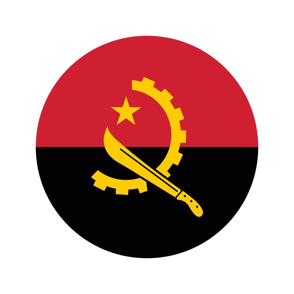 Angola flag icon symbol. Angola Circle icon flag. National Angola flag. flag of Angola. vector