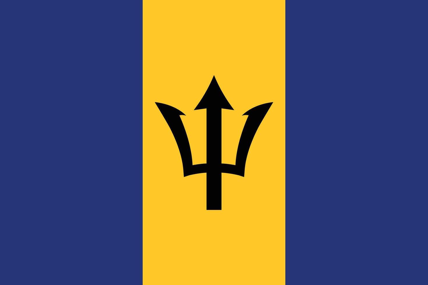 Flag of Barbados. National Barbados flag symbol. Flag of Barbados graphics. vector