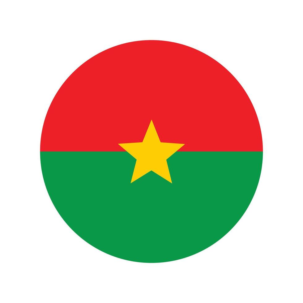 Burkina Faso country flag in Circle icon. Button flag icon. vector