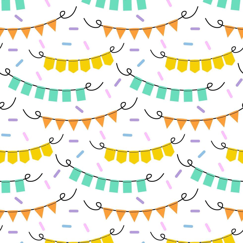 Colorful festive bunting decorations creating a lively atmosphere for celebrations vector
