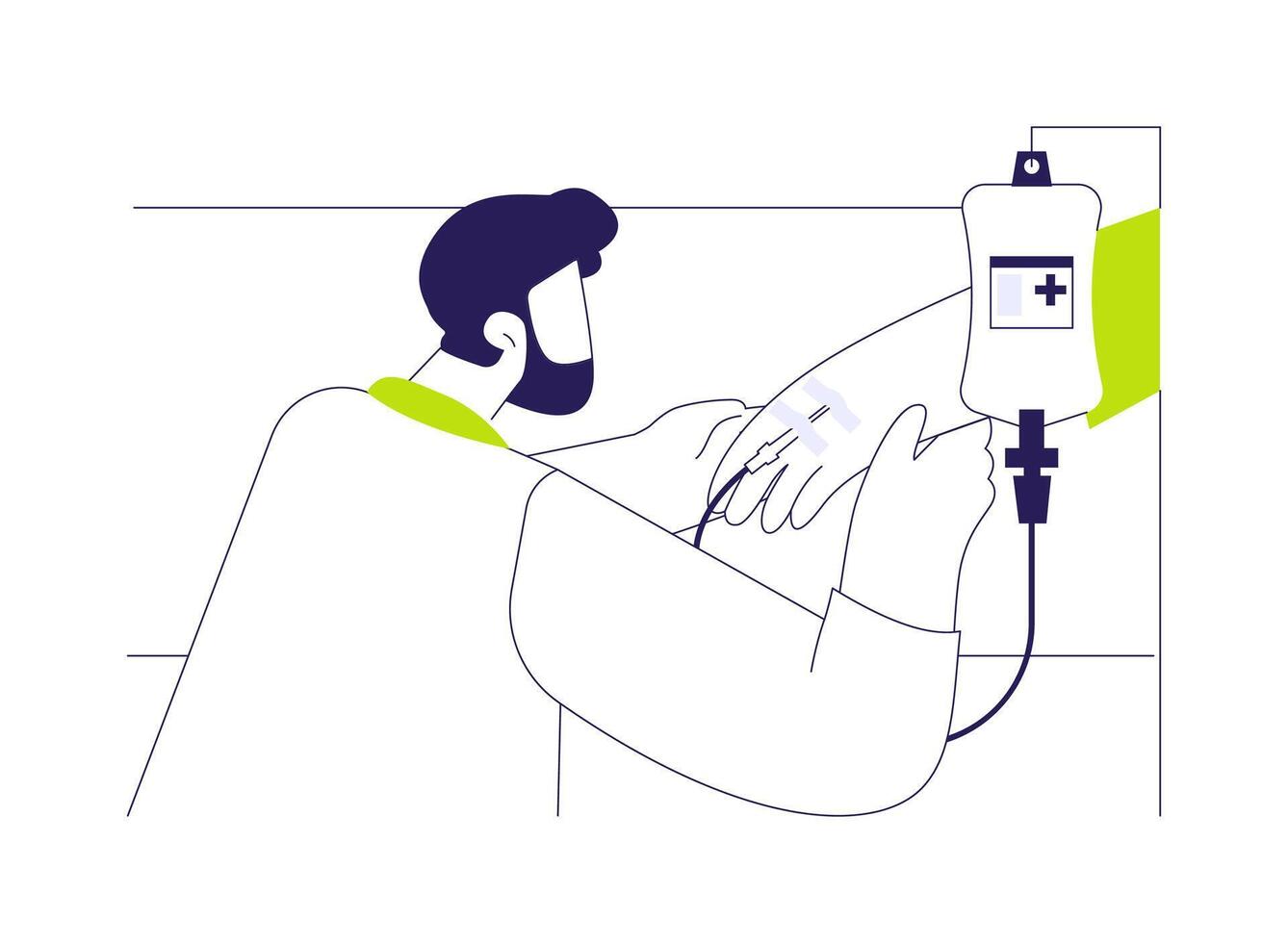 Intravenous line abstract concept illustration. vector
