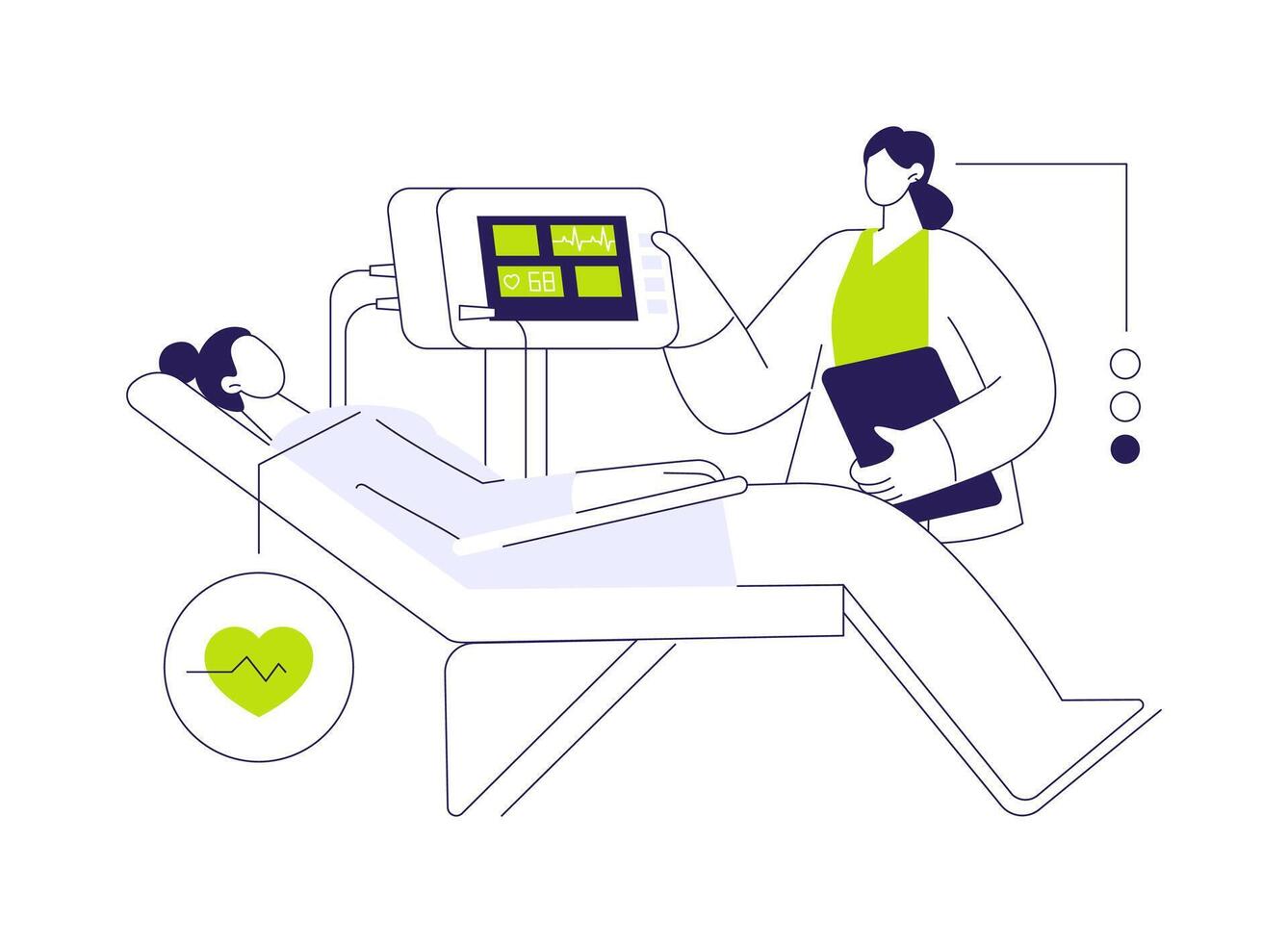 Vital signs monitoring abstract concept illustration. vector