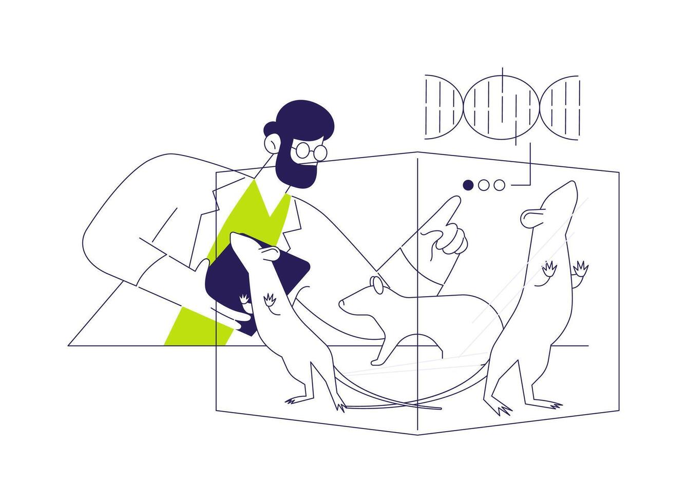 Animal study abstract concept illustration. vector