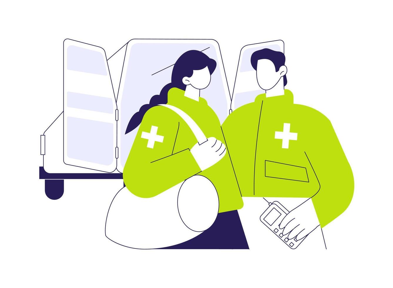 Paramedic abstract concept illustration. vector