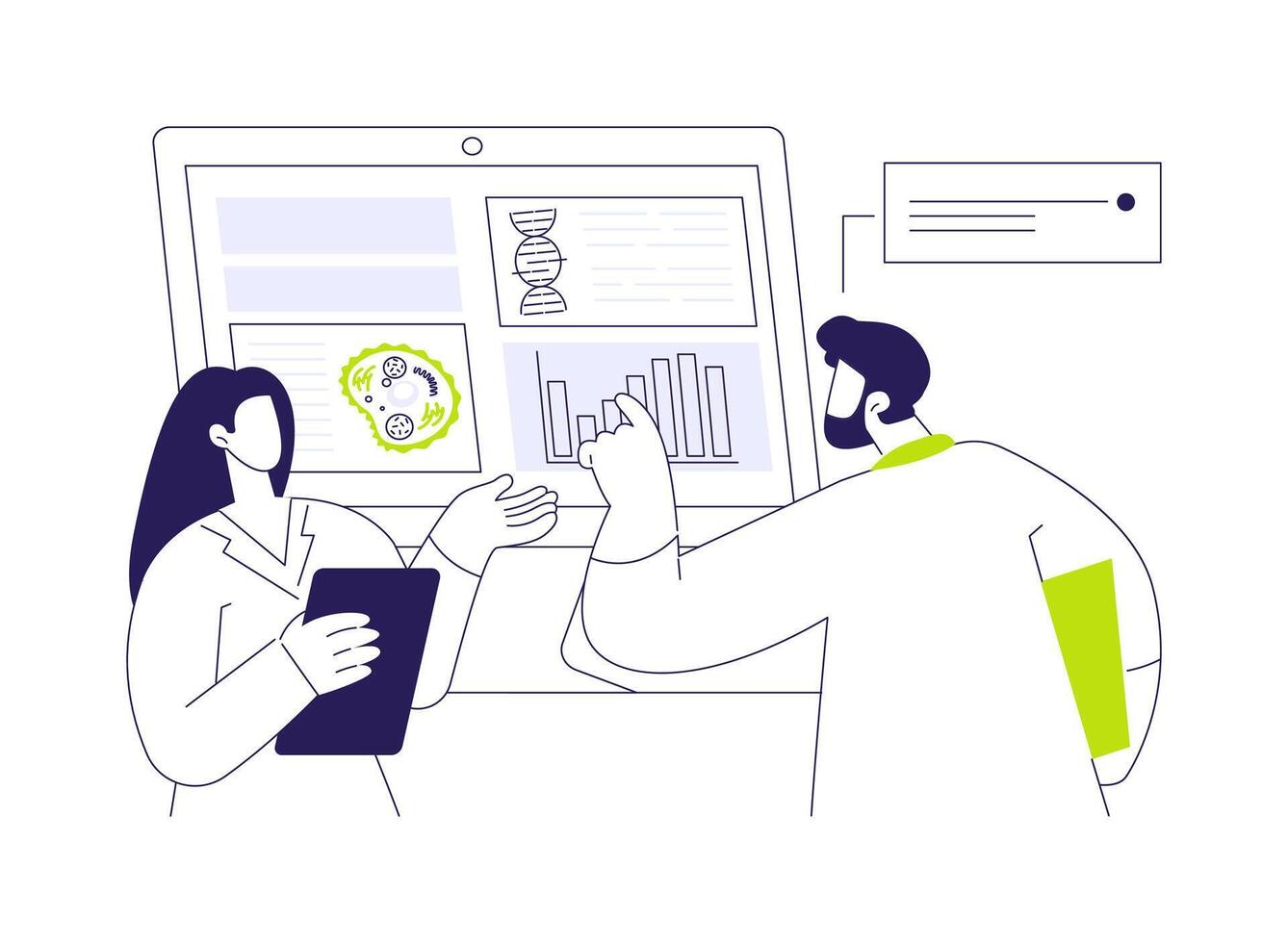 Scientific data collection abstract concept illustration. vector