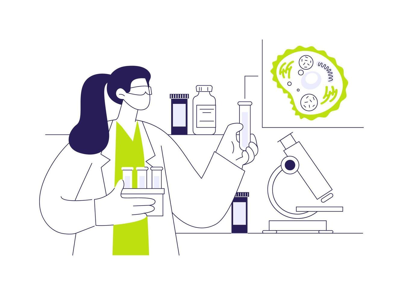 Cell study abstract concept illustration. vector