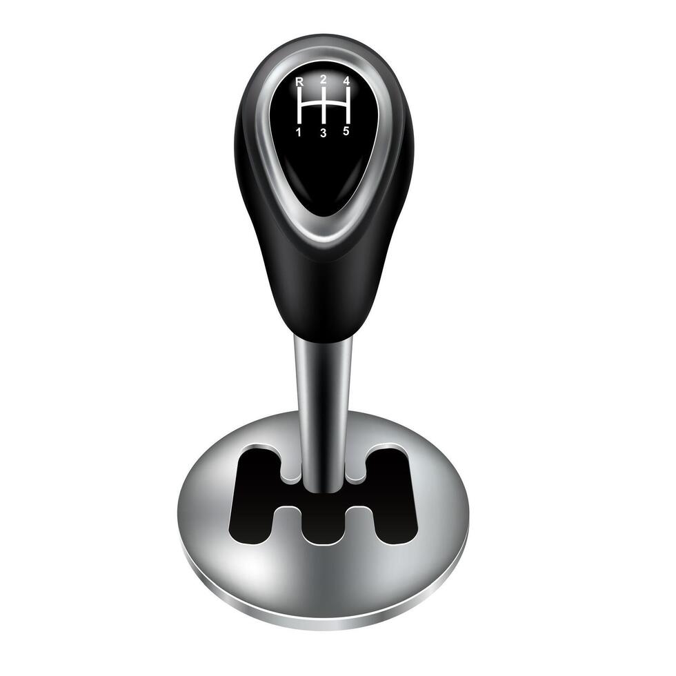 Realistic Detailed 3d Gearshift Lever. vector