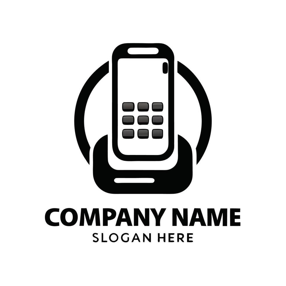 cell phone logo design template vector