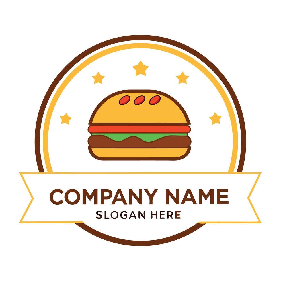 burger logo design template on a white background vector