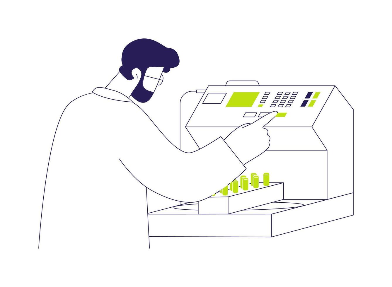 Blood testing machine abstract concept illustration. vector