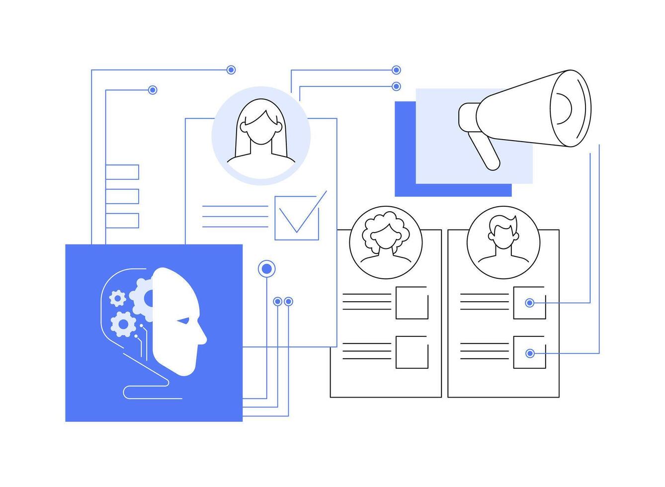 AI-Powered Influencer Marketing Analysis abstract concept illustration. vector