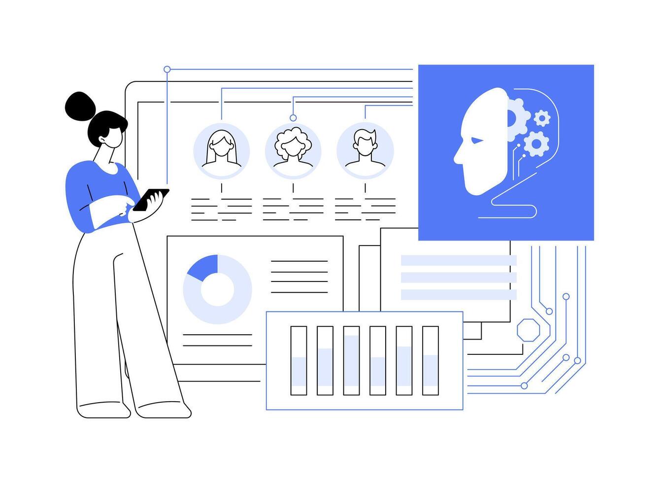 AI-Driven Sentiment Analysis for Campaigns abstract concept illustration. vector