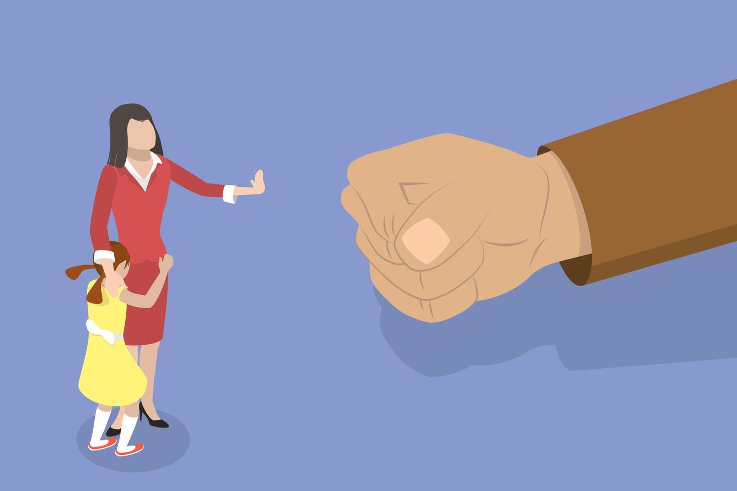 3D Isometric Flat Conceptual Illustration of Stop Violence. vector