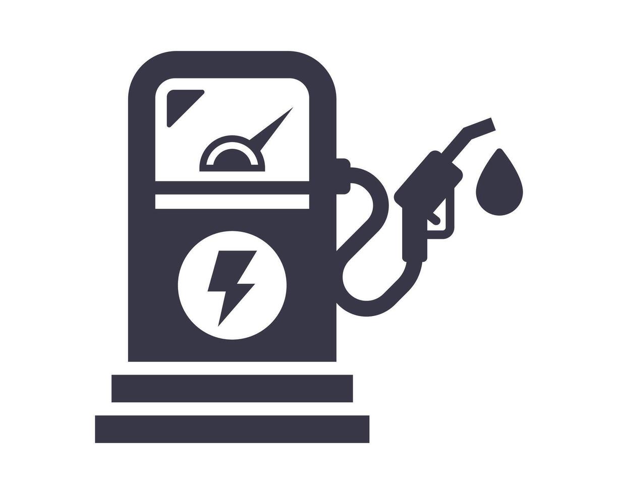 Flat gas pump icon. vector