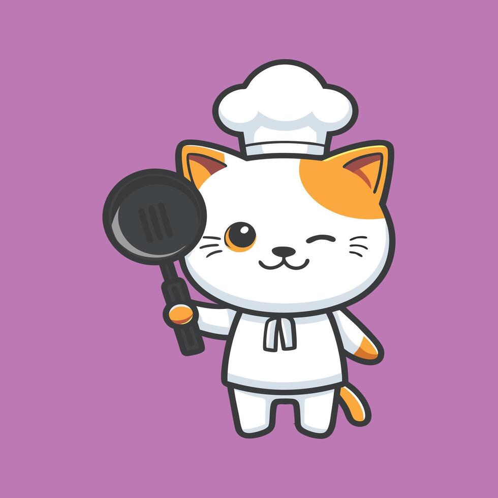 Purrfect Recipes Cat Chef Cartoon for Crafting vector