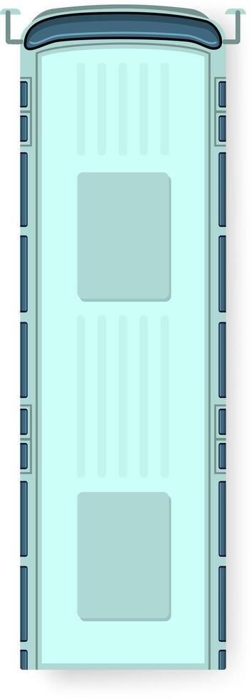 Aerial view of a light green bus roof with two open emergency exit hatches revealing the interior ceiling panels, providing a unique perspective on vehicle safety and design vector