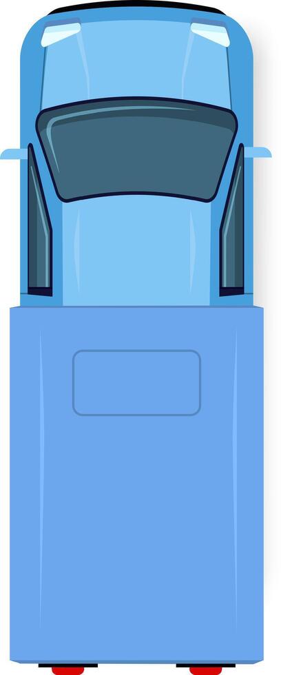 Detailed illustration showcasing a classic blue car from a top down perspective. The design highlights the car's sleek lines and modern style, emphasizing automotive elegance vector