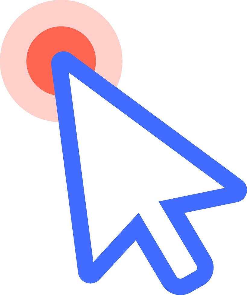 ratón cursor haciendo clic en un objetivo botón, concepto de utilizando computadora ratón, haciendo clic, seleccionando, eligiendo, apuntando, puntería, y interactuando con digital contenido vector