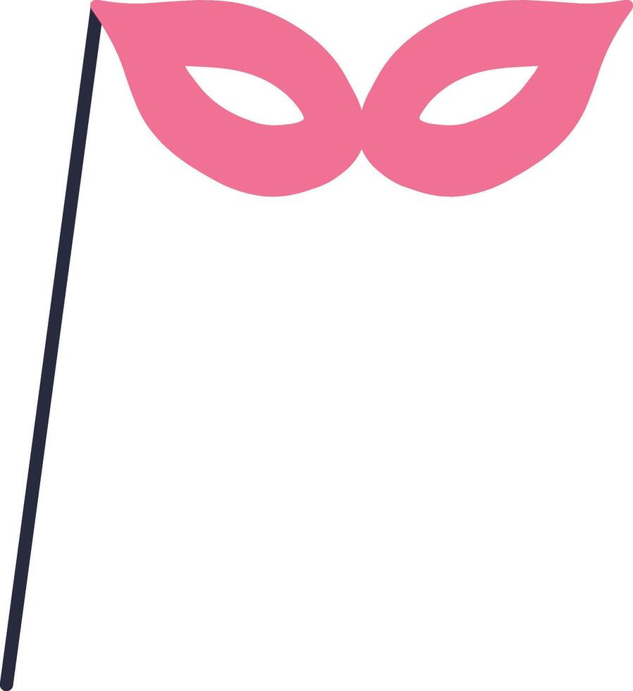 Featuring a vibrant pink carnival mask on a stick, adding an enchanting touch of mystery and playful elegance to parties, celebrations, masquerades, and festive occasions vector