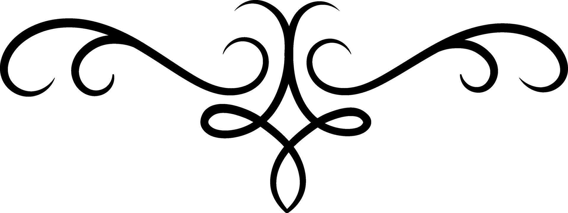 Elegant calligraphic border with swirls and curls creating a sophisticated design, ideal for invitations, diplomas, certificates, menus, or any document requiring a touch of classic style vector