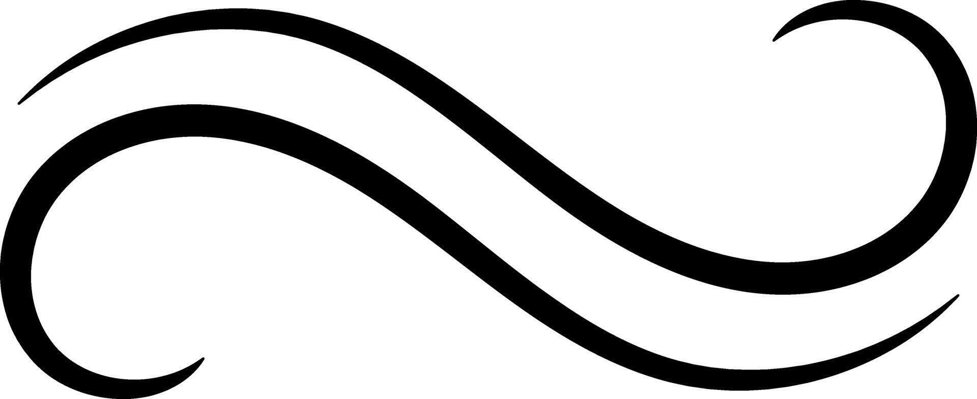 Two elegant black lines are swirling together, creating an infinity symbol against a clean white backdrop, representing limitless possibilities and continuity vector