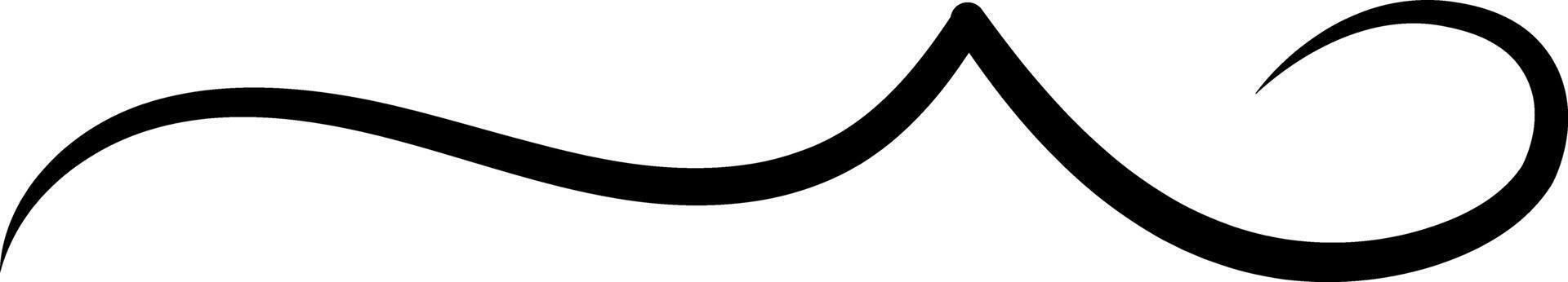 Curved black line creating an elegant abstract shape on a clean white background, offering a modern touch for graphic design and decorative applications vector