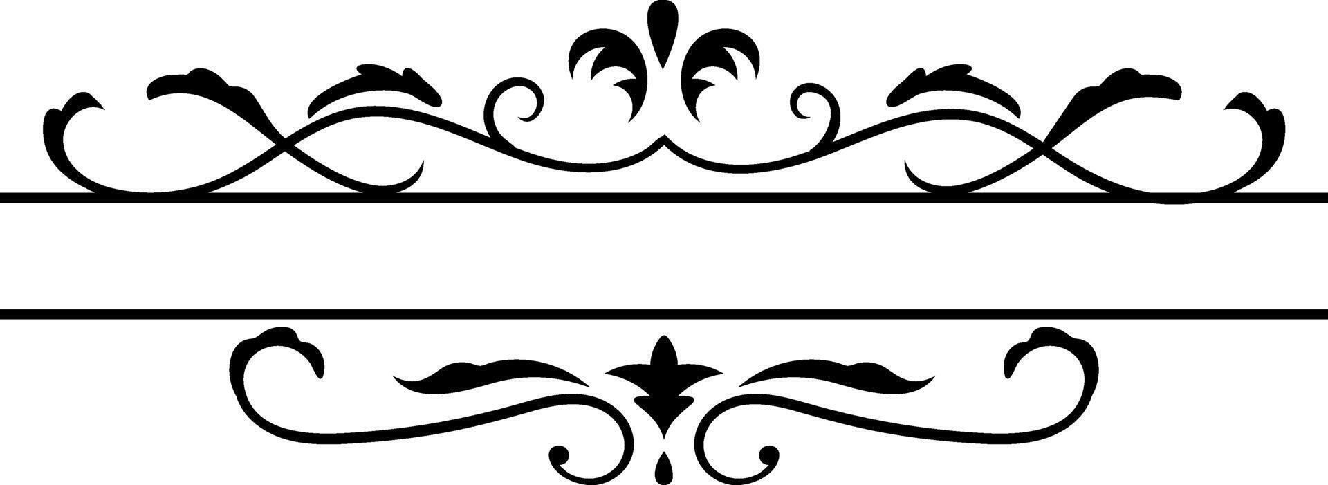 Classic decorative frame featuring symmetrical floral and vegetal motifs, creating two blank spaces for titles or texts, perfect for elegant designs and invitations vector