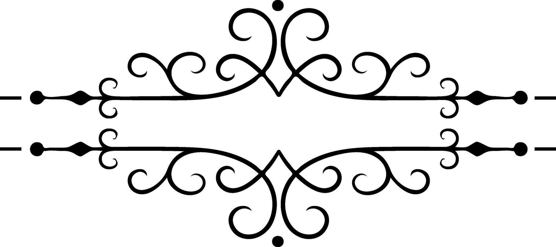 Elegant vintage decorative swirls create a stunning horizontal frame, ideal for enhancing certificates, diplomas, and invitations with a touch of classic charm and sophistication vector