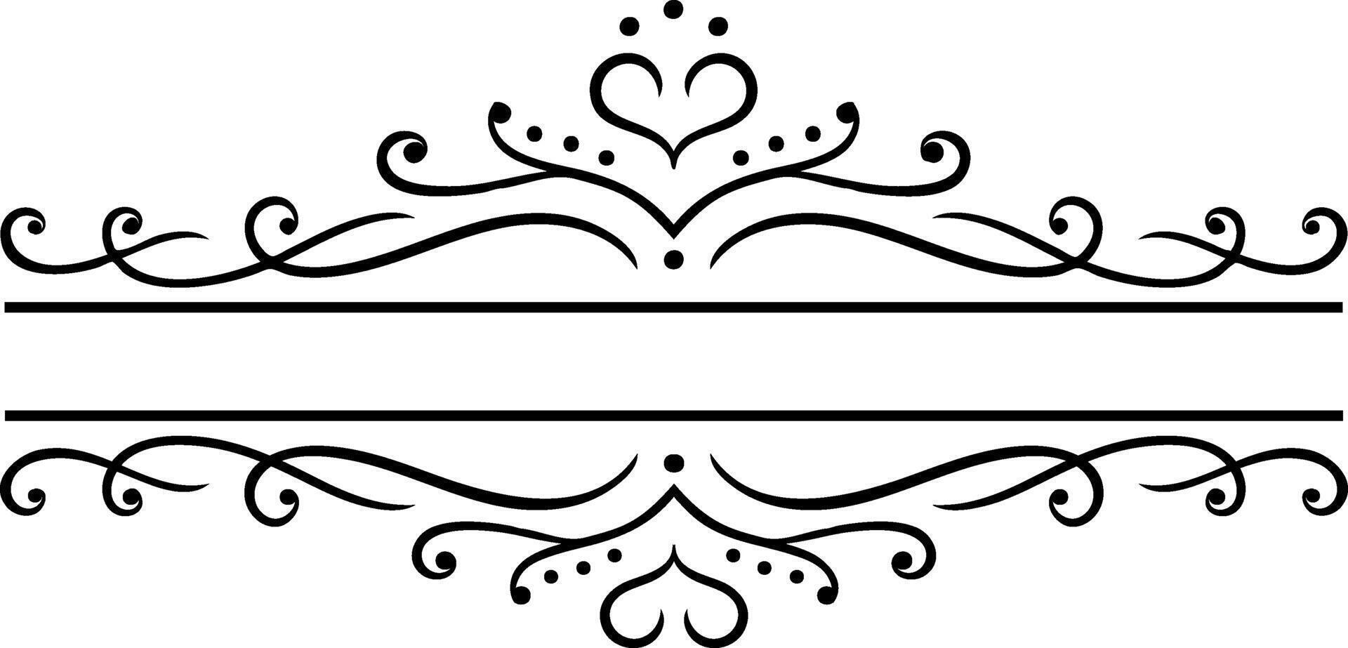 Elegant vintage decorative frame with hearts and flourishes forming a beautiful design, perfect for wedding invitations, greeting cards, certificates, and other design projects vector