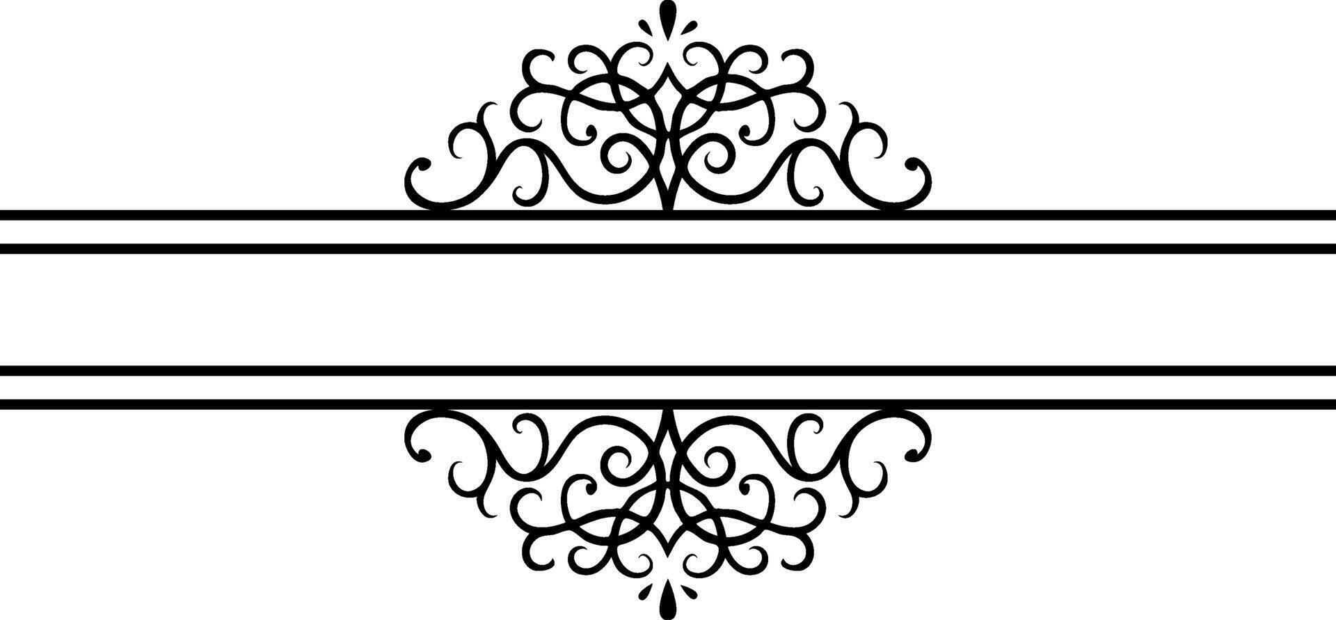 Vintage decorative frame with floral swirls and lines creating an elegant and classic design, ideal for wedding invitations, certificates, menus, labels, and various design projects vector