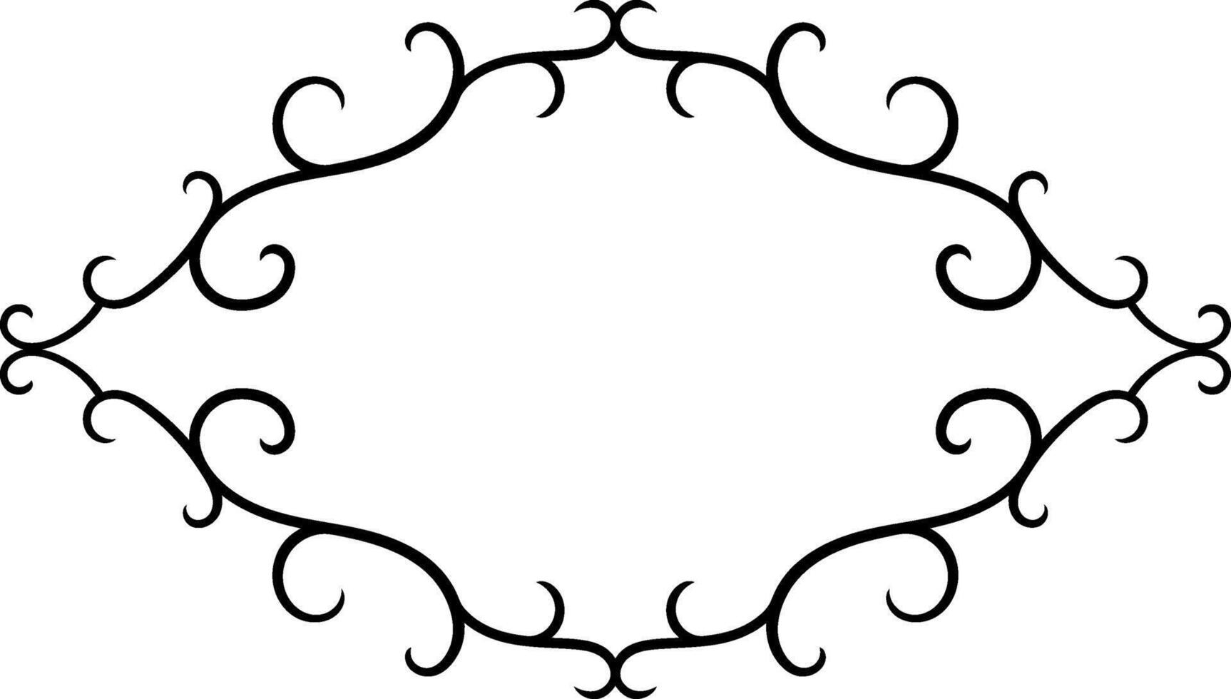 Elegant decorative vintage border creating a refined frame with swirls and curls, ideal for invitations and certificates, adding a touch of classic style vector