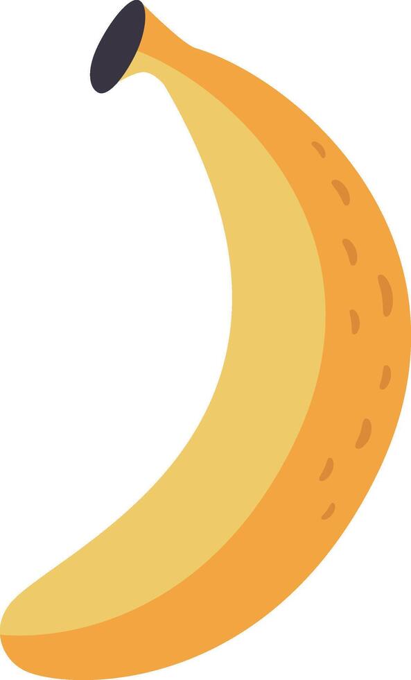 Cartoon illustration of a ripe banana with brown spots showing its ripeness, isolated on a white background, ideal for healthy eating and fruit related projects vector