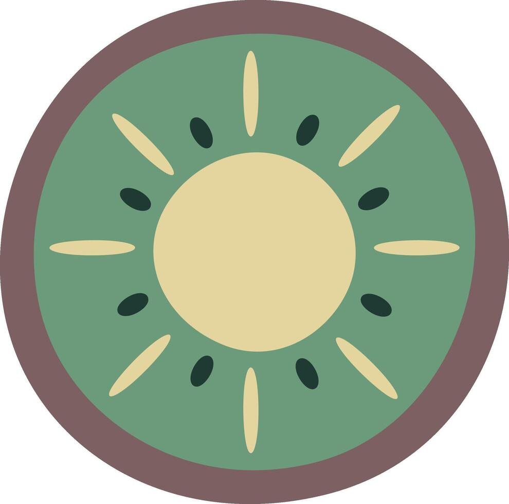 Kiwi fruit, sliced in half, revealing vibrant green pulp, tiny seeds, and textured skin, creates a colorful illustration of a nutritious snack or ingredient, emphasizing freshness and health vector