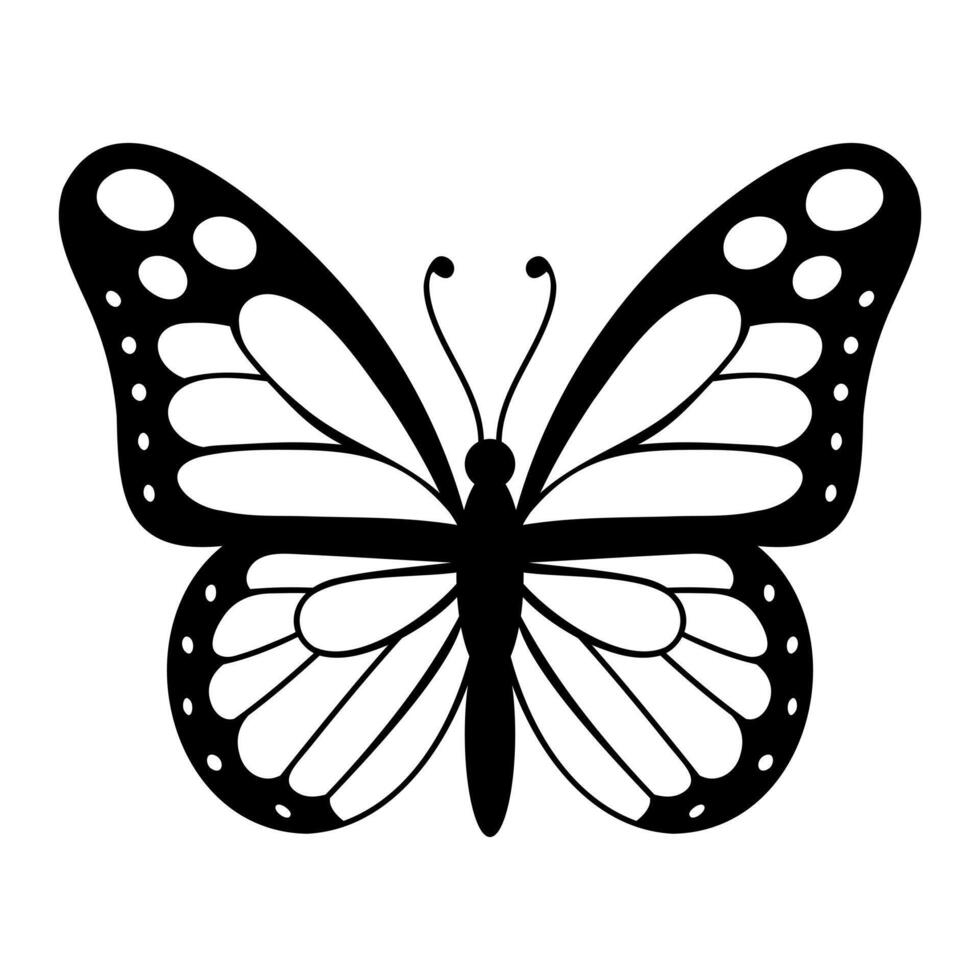 Silhouette of butterfly illustration isolated on white background vector